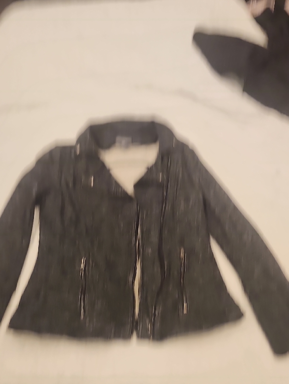 Market & Spruce Black Zip Moto-Style Leather Jacket